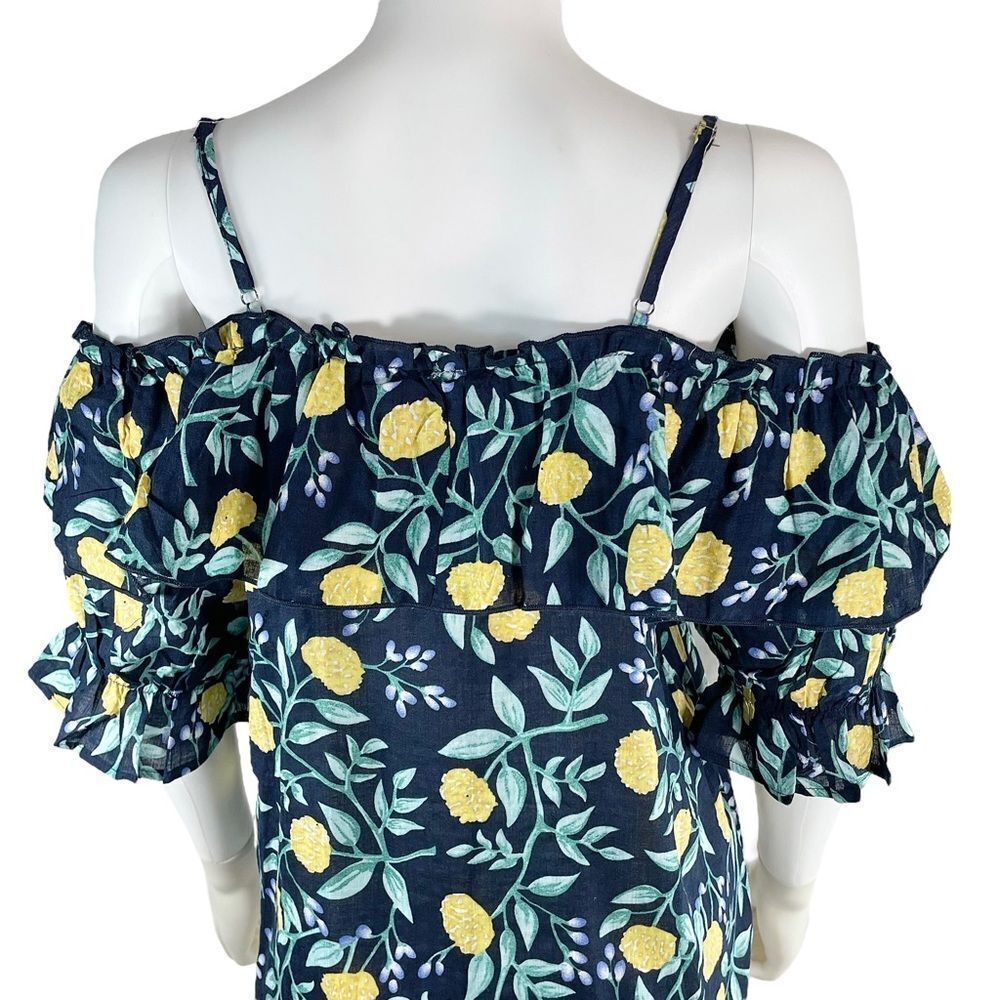 Love Riche Cold Shoulder Ruffle Floral Blouse Coquette Print - Picture 6 of 8